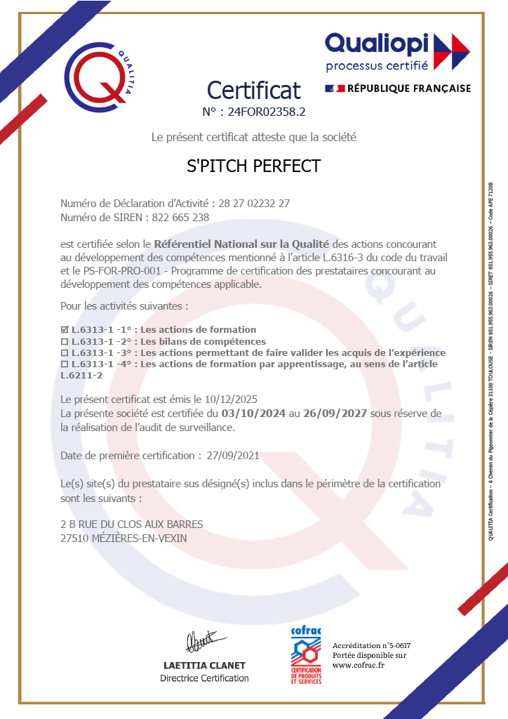 certificat de conformité